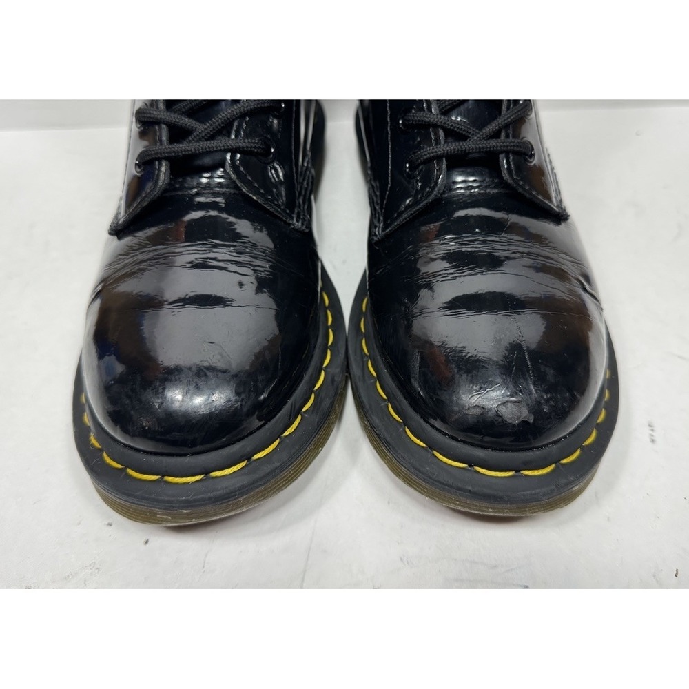 Doc Dr. Martens 1460 Patent‎ Leather Women's 7 8-Eye Boots Black 11821 - Picture 3 of 10